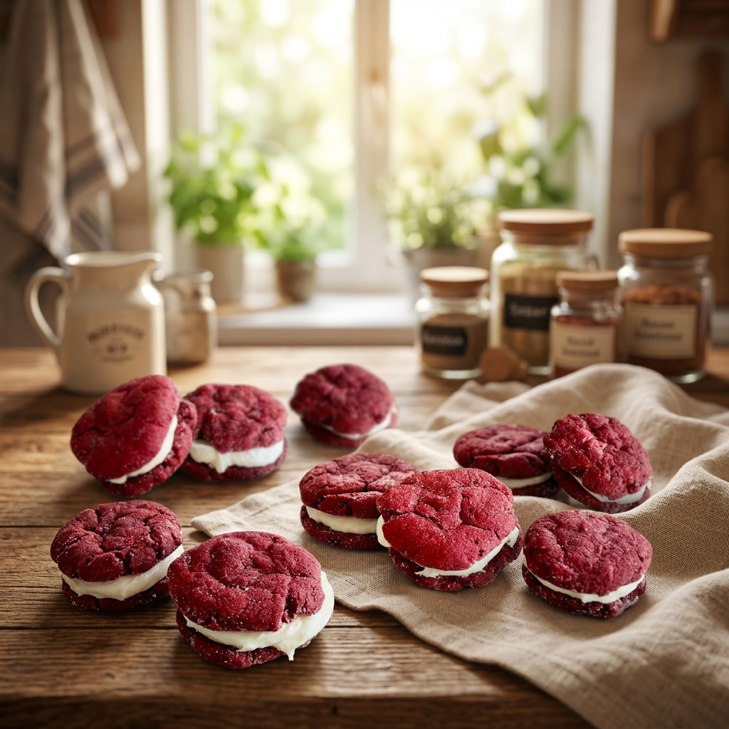Red Velvet Sandwich Cookies